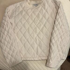 Athleta Cream Ribbed Collar Top